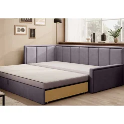 150x200 cm Bettsofa in Altrosa und Mauve - Tampa
