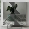 120x140 cm Highboard mit Spiegelglas in Rauchgrau - Razepta