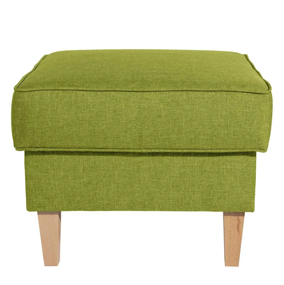 53x53 cm Hocker in Gelbgrün Stoff - Jenyca