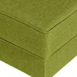 53x53 cm Hocker in Gelbgrün Stoff - Jenyca