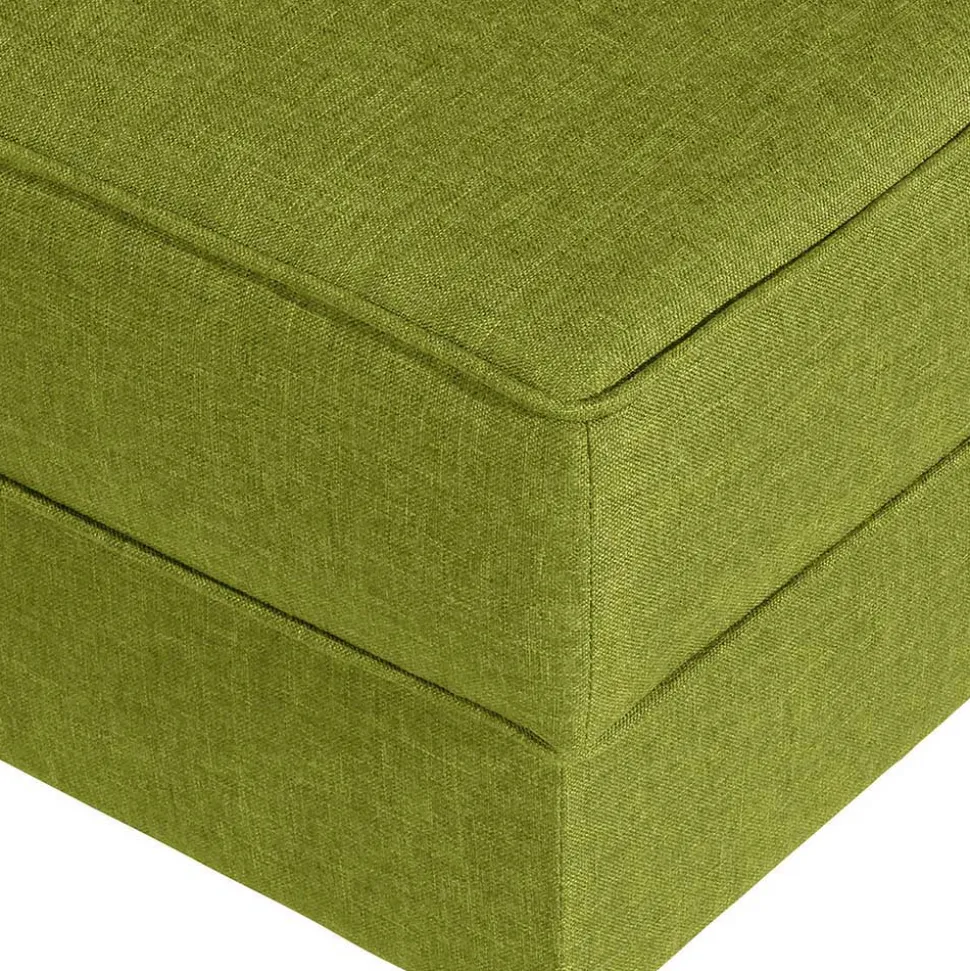53x53 cm Hocker in Gelbgrün Stoff - Jenyca