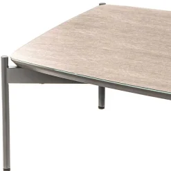 85x50 Couchtisch mit Glas Beschichtung Taupe - Basel