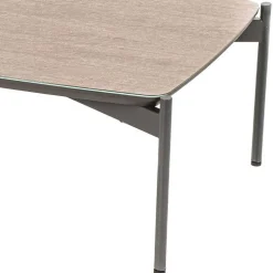85x50 Couchtisch mit Glas Beschichtung Taupe - Basel