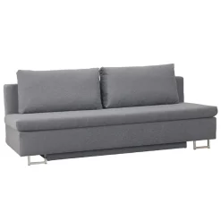 150x200 Schlafcouch mit Bettkasten in Hellgrau Batista mit Kaltschaum