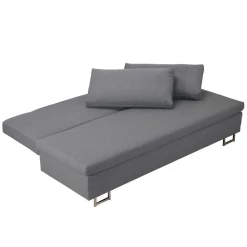 150x200 Schlafcouch mit Bettkasten in Hellgrau Batista mit Kaltschaum