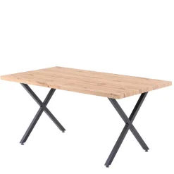 160x90 Tisch mit X-Füßen & Stühle - Zandras (fünfteilig)
