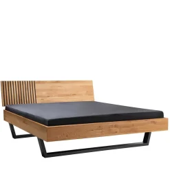 140x200 Wildeiche Bett mit Kufen - Manarola