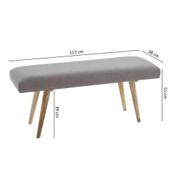 117x38cm Polsterbank im Mid Century Stil - Africo