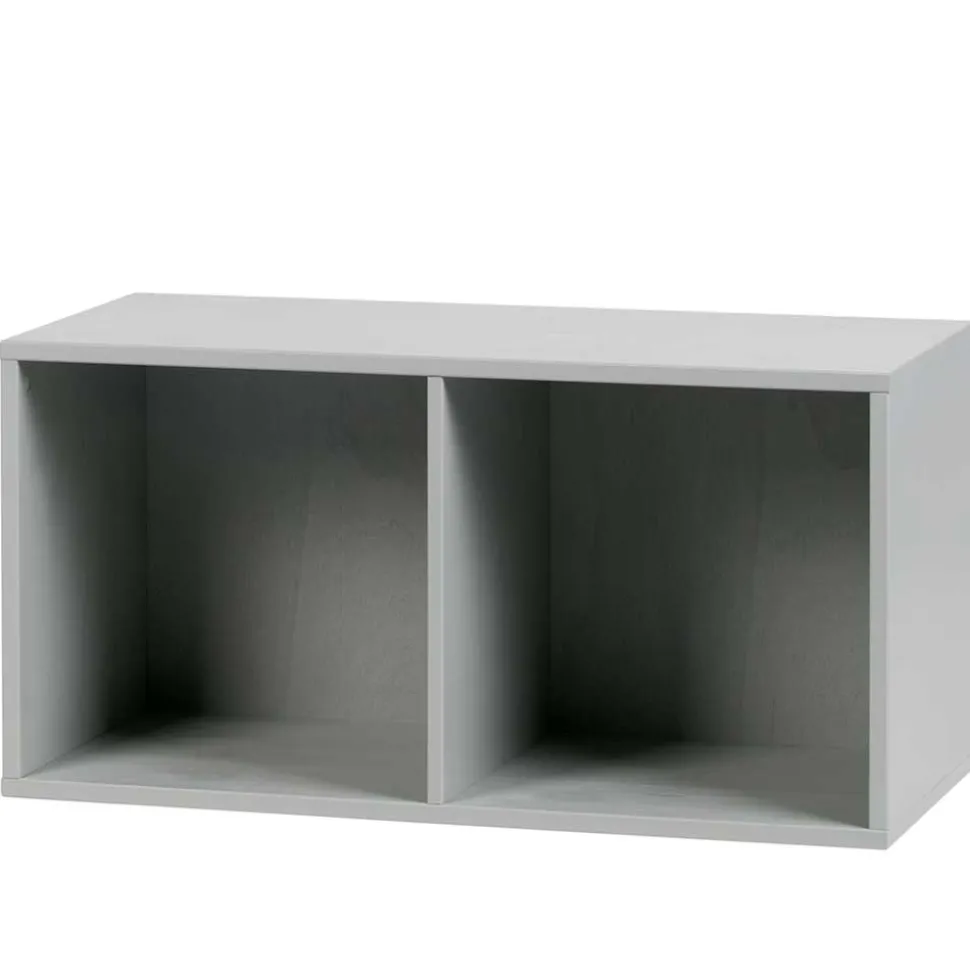 81x41x35 2 Fächer Regal in Grau lackiert - Lanik