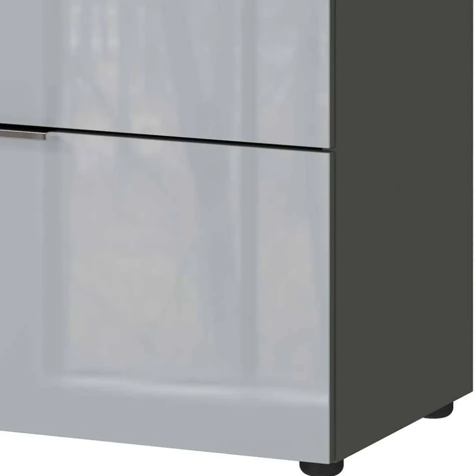 83x102x42 4 Schubladen Kommode mit Glas Front - Ruudy