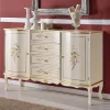 133x90x42 Barockstil Anrichte in Weiß & Gold - Iviada
