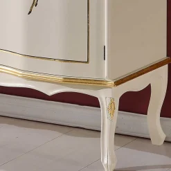 133x90x42 Barockstil Anrichte in Weiß & Gold - Iviada