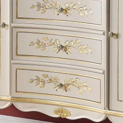 133x90x42 Barockstil Anrichte in Weiß & Gold - Iviada