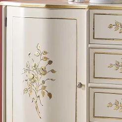 133x90x42 Barockstil Anrichte in Weiß & Gold - Iviada