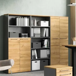 80x197x40 Büro Ordnerregal mit fünf Fächern - Ovgunia