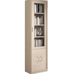 60x225x45 cm Bücher Vitrine in Esche Hell - Odillava