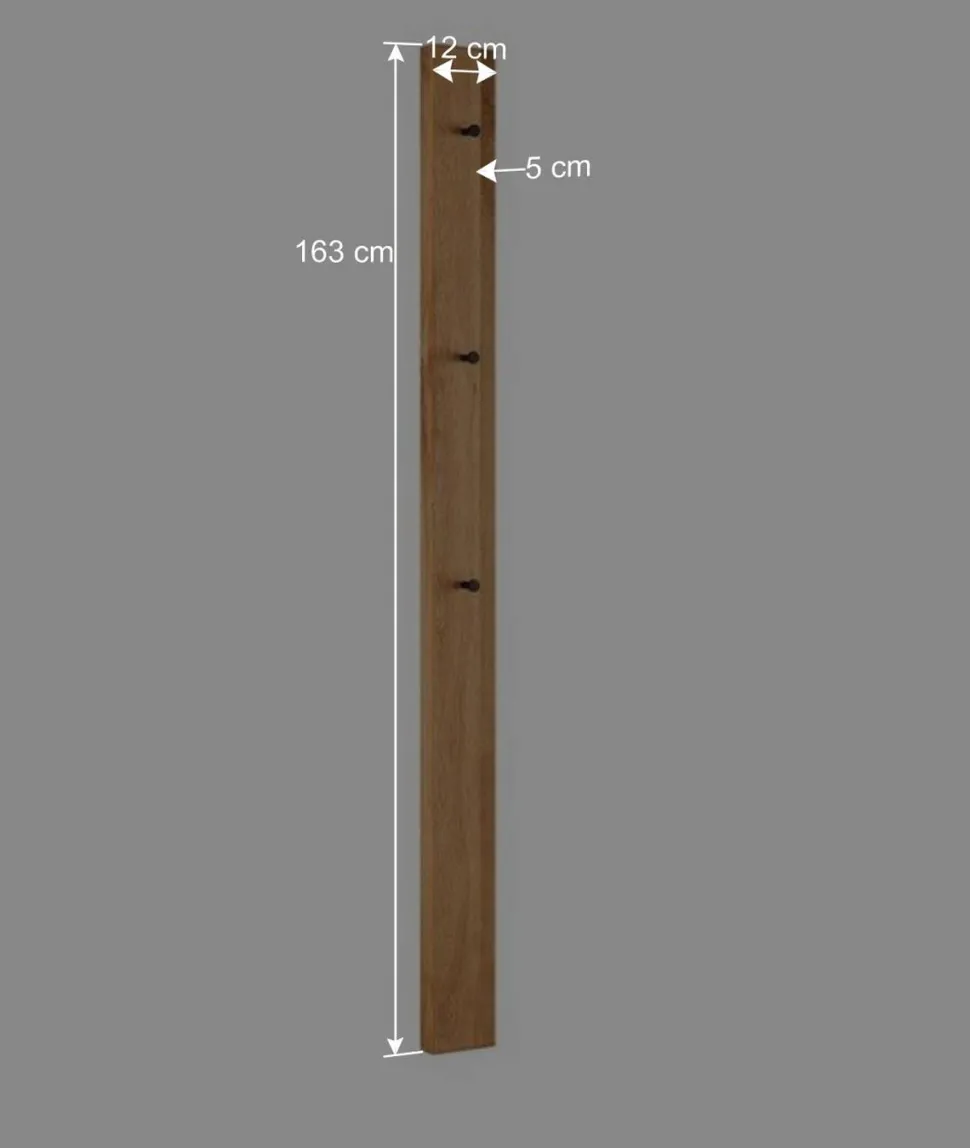 12x163x5 cm Garderobenpaneel aus Asteiche Massivholz - Sotunes