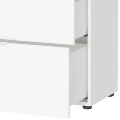 134x101x42 cm Kommode in Weiß mit Glas - Rufu