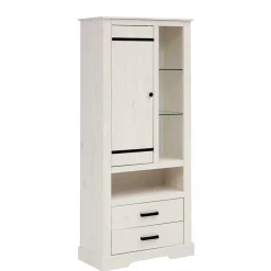 75x170x35 cm Landhaus Schrank in Weiß - Manduza