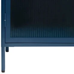 58x160x40 cm Metall Vitrine in Blau - Liseola