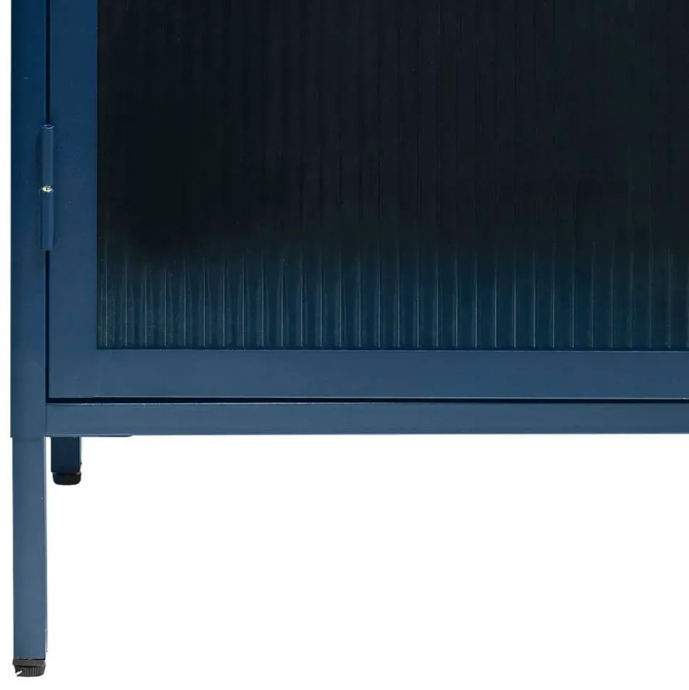 58x160x40 cm Metall Vitrine in Blau - Liseola