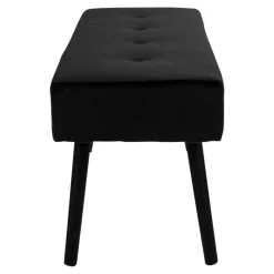 100x44x35 cm Polsterbank in Samt Schwarz - Minael