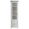 58x200x40 cm Skandi Vitrine in Weiß lackiert - Astinion