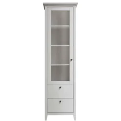 58x200x40 cm Skandi Vitrine in Weiß lackiert - Astinion