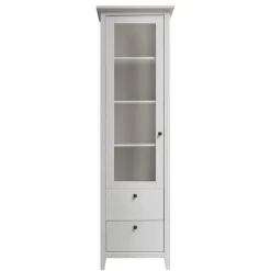 58x200x40 cm Skandi Vitrine in Weiß lackiert - Astinion