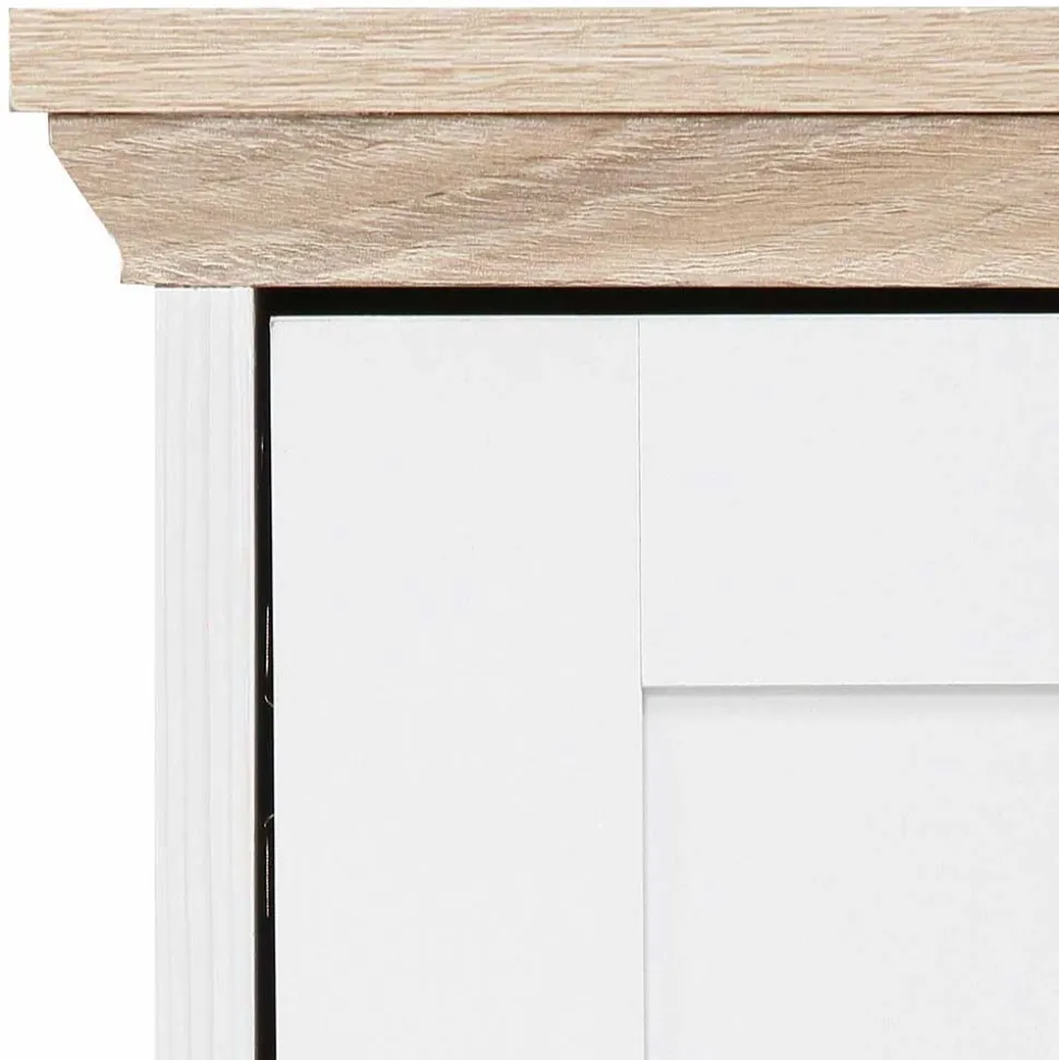 160x45x40 cm TV Schrank in Weiß & Eichefarben - Akedra