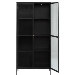 90x190x40 cm Vitrinenschrank aus schwarzem Metall - Gulliver