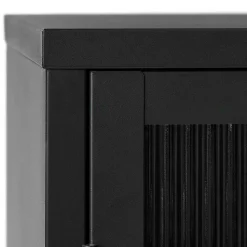 90x190x40 cm Vitrinenschrank aus schwarzem Metall - Gulliver