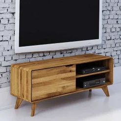 120x48x40 cm Wildeiche TV Element mit Tür - Eavy