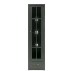 50x197x43 Country Vitrine in Dunkelgrün - Niestov