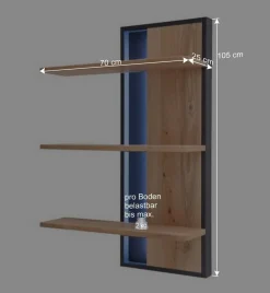 70x105x25 Design Hängeregal mit 3 Böden - Assela
