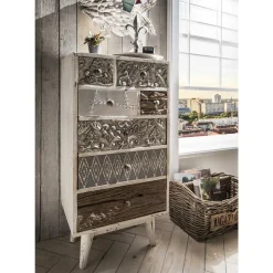 55x105x40 Design Hochkommode mit sieben Schubladen - Moonshine