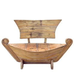 145x99x65 Design Holzbank in Boot Optik - Teako