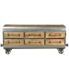 150x66x43 Design Kommode im Zugwaggon Look - Bahiro