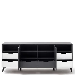 180x73x40 Design Sideboard in Grau & Weiß - Vadids