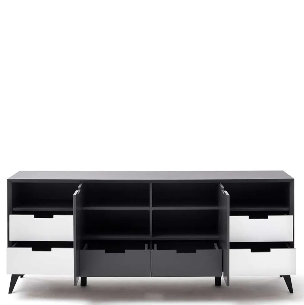 180x73x40 Design Sideboard in Grau & Weiß - Vadids
