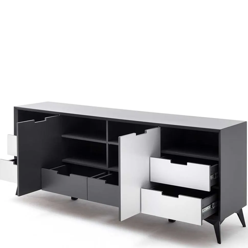 180x73x40 Design Sideboard in Grau & Weiß - Vadids