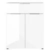 83x101x42 Design Vertiko in Weiß mit Glas - Soraga