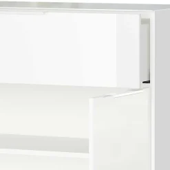 83x101x42 Design Vertiko in Weiß mit Glas - Soraga