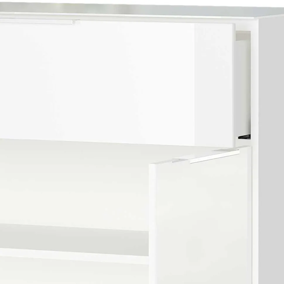 83x101x42 Design Vertiko in Weiß mit Glas - Soraga