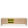 205x63x40 Designer Lowboard in Eiche Bianco & Gelb - Enifra