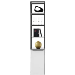 40x197x40 Designer Regal in Weiß & Schwarz - Enkraja