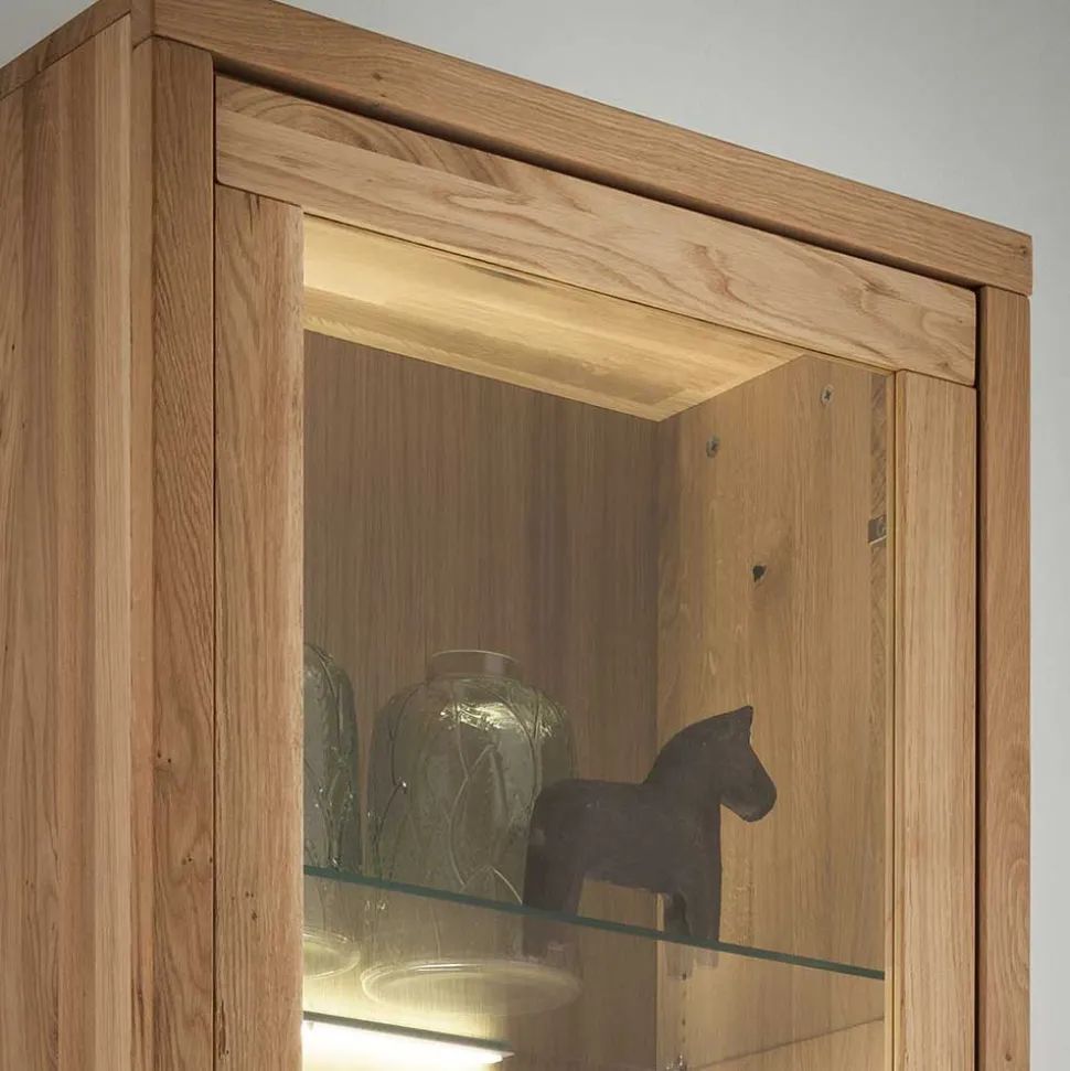 65x205x40 Echtholz Vitrine aus Wildeiche - Embleys
