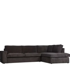 283x92x197 Eckcouch in Grau Cord Stoff - Olciano