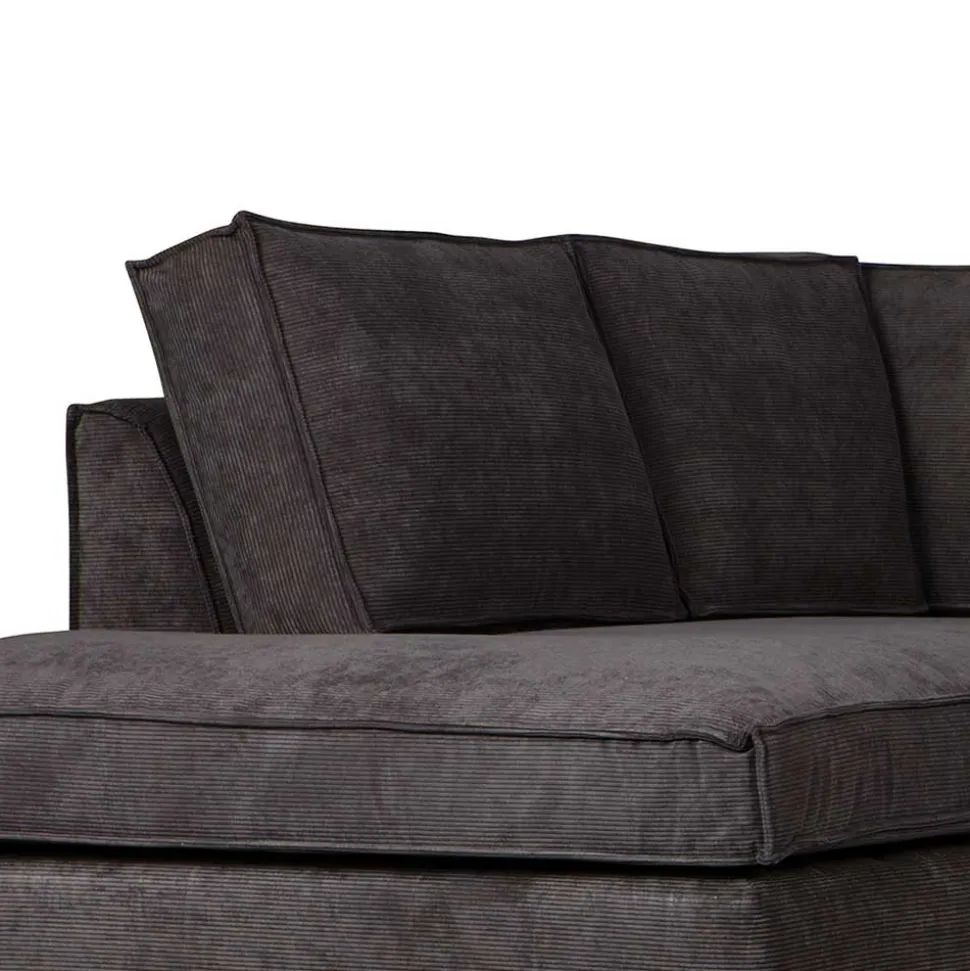 283x92x197 Eckcouch in Grau Cord Stoff - Olciano