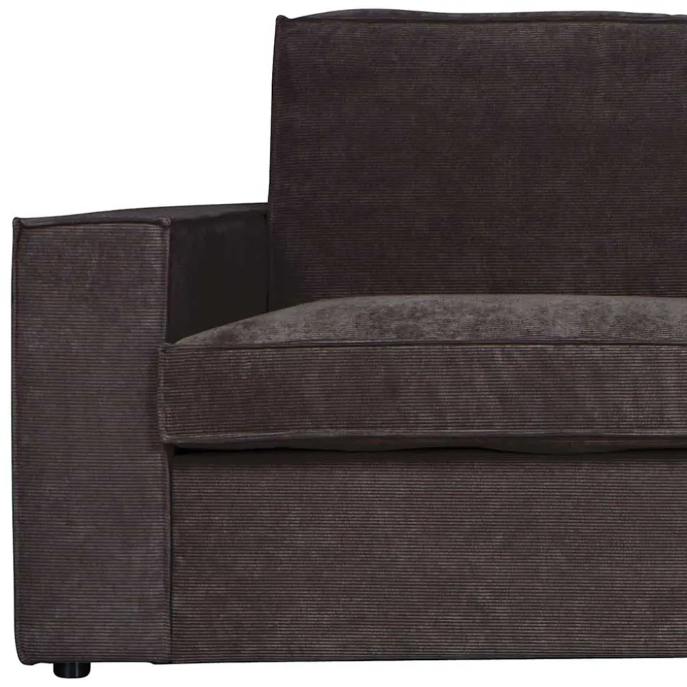 283x92x197 Eckcouch in Grau Cord Stoff - Olciano
